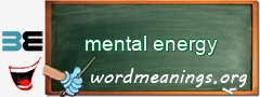 WordMeaning blackboard for mental energy